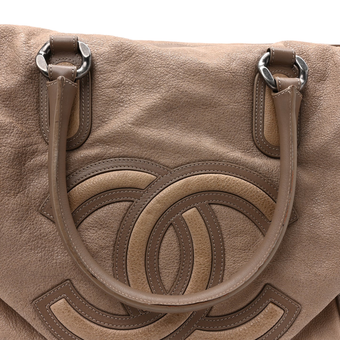 Washed Calfskin Tote Beige