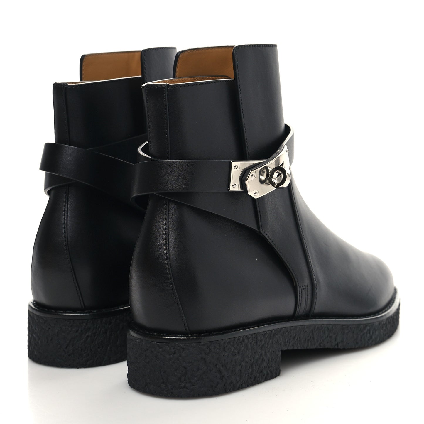 Heritage Calfskin Follow Ankle Boots 37 Black
