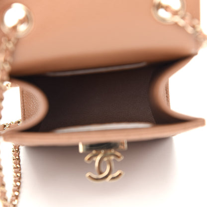 Chanel Caviar Quilted Golden Class Phone Holder Beige 5 of 10