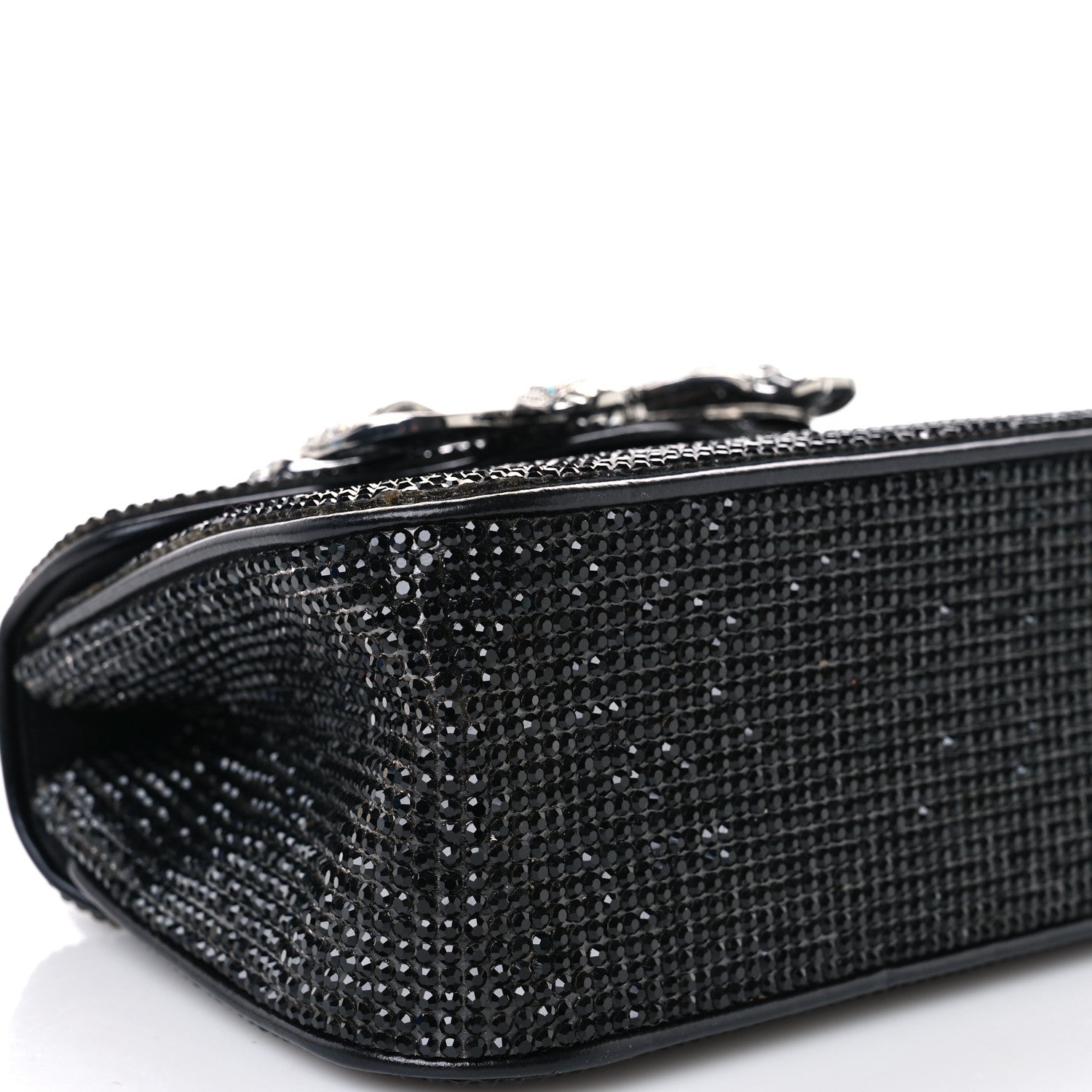 Judith Leiber Crystal Bow Top Handle Black Silver 7 of 8