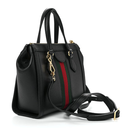 Gucci Textured Calfskin Web Small Ophidia Tote Bag Black 3 of 12
