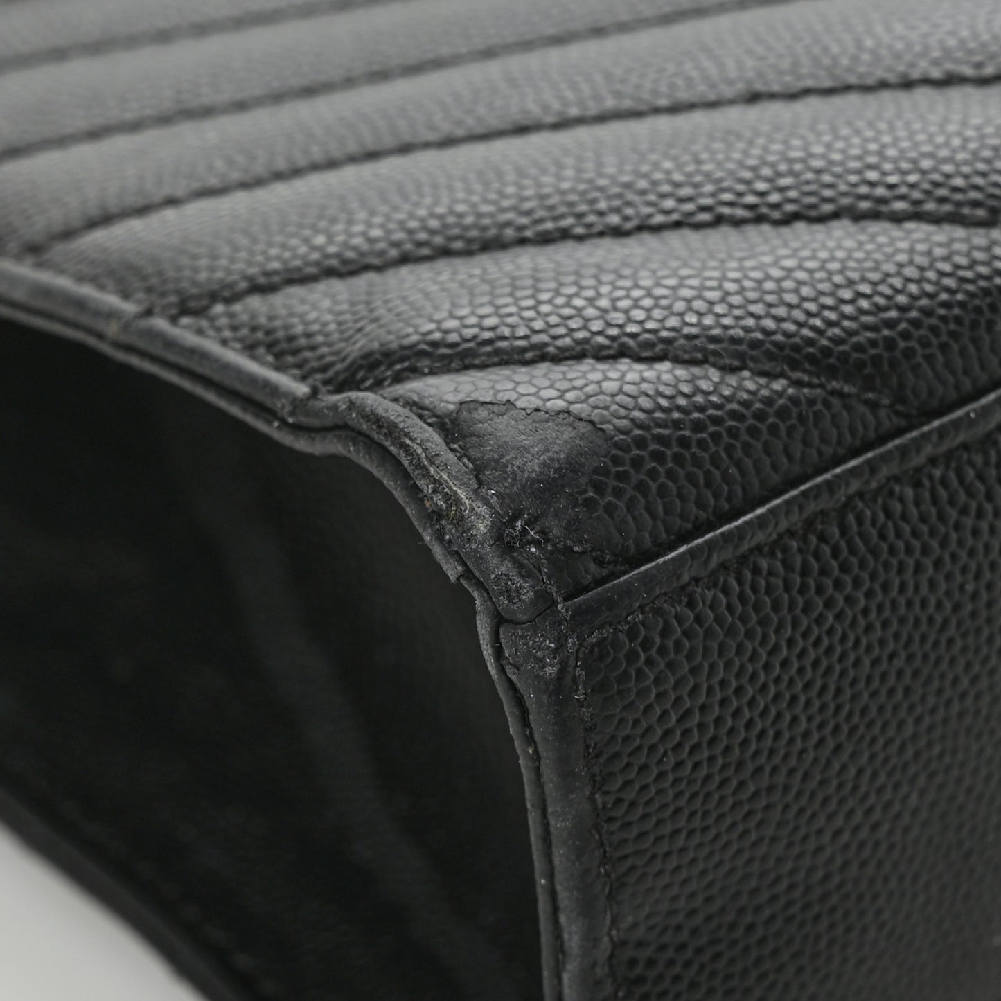 Grain De Poudre Matelasse Chevron Large Monogram Satchel Black
