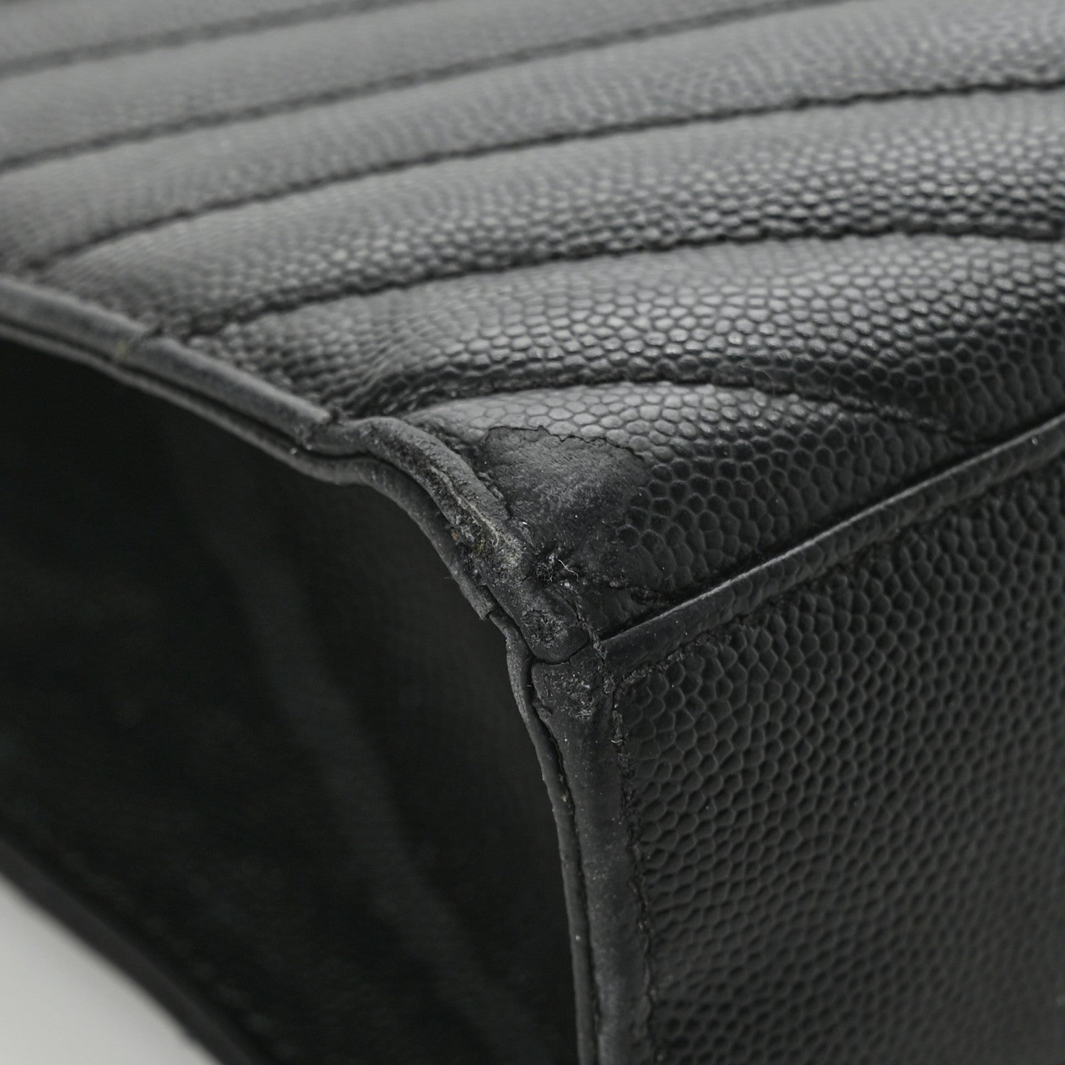 Saint Laurent Grain De Poudre Matelasse Chevron Large Monogram Satchel Black 8 of 8
