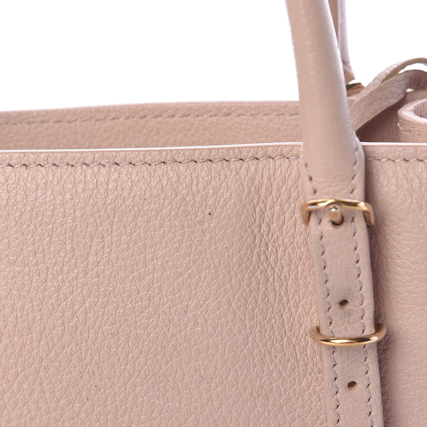 Grained Calfskin Gold Metallic Edge Hardware Papier Mini A4 Tote Rose Des Sables
