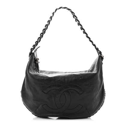 Chanel Glazed Caviar Modern Chain Hobo Black 1 of 12