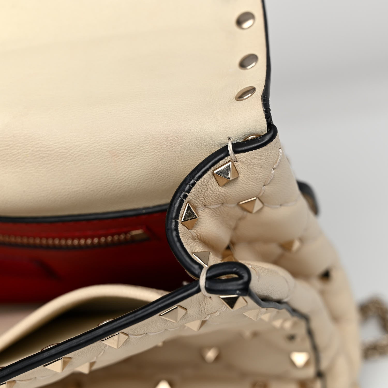 Valentino Garavani Nappa Medium Rockstud Spike Shoulder Bag Light Ivory 11 of 11