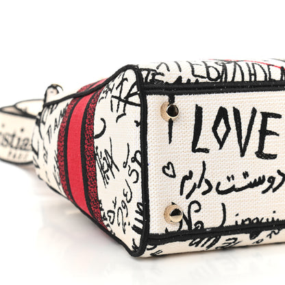 Christian Dior Canvas Medium DiorAmour Graffiti Lady D-Lite Latte 7 of 8