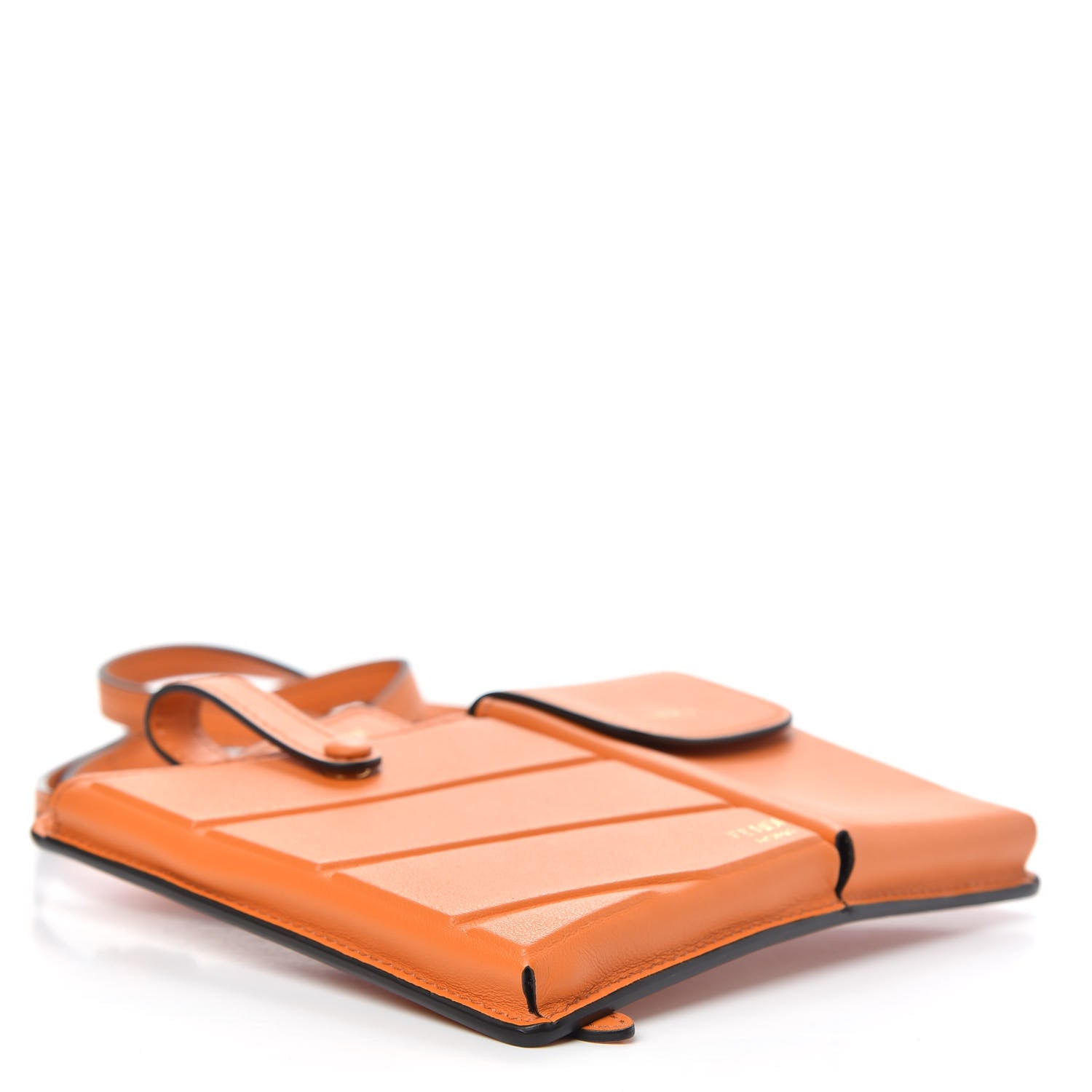Fendi Vitello Grace Matte Two Pocket Mini Crossbody Aranciata 4 of 9