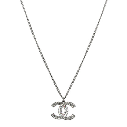 Chanel Baguette Crystal Large CC Necklace Silver 1 of 5