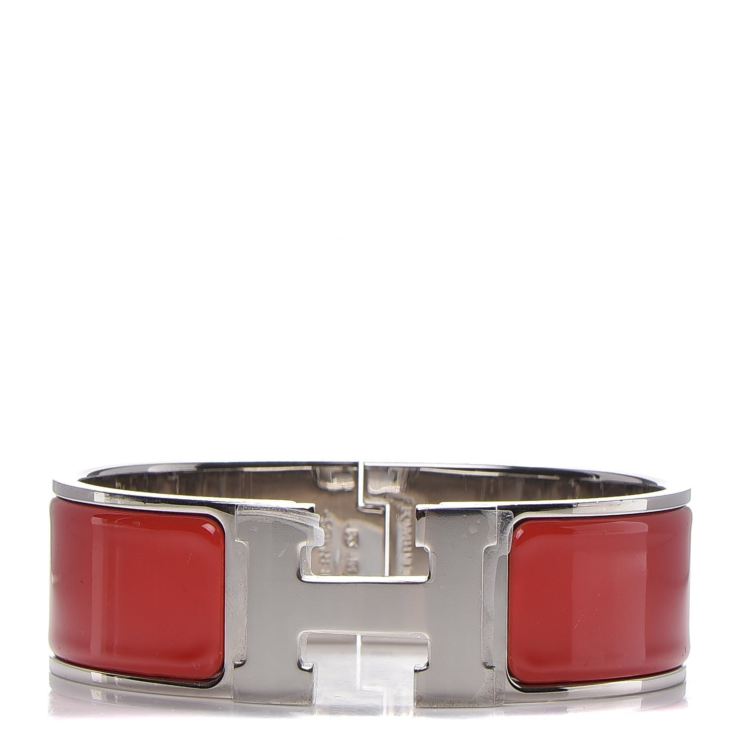 Hermes Enamel Wide Clic Clac H Bracelet PM Red 1 of 5