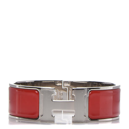 Hermes Enamel Wide Clic Clac H Bracelet PM Red 1 of 5