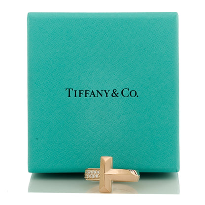 Tiffany 18K Rose Gold Diamond T T1 Ring 49 5 5 of 5