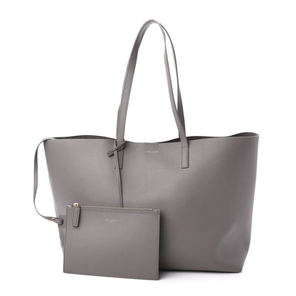 Saint Laurent Calfskin Large Shopping Tote Earth 1 of 15