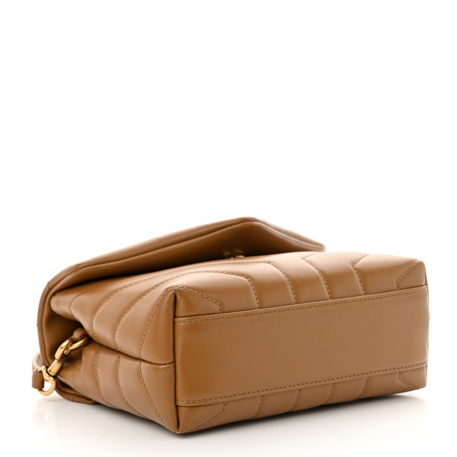 Saint Laurent Calfskin Y Quilted Monogram Toy Loulou Crossbody Bag Dark Natural 4 of 10