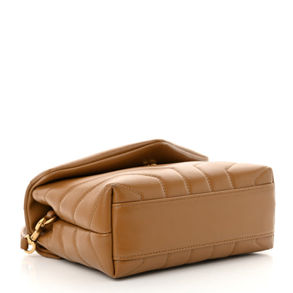 Saint Laurent Calfskin Y Quilted Monogram Toy Loulou Crossbody Bag Dark Natural 4 of 10