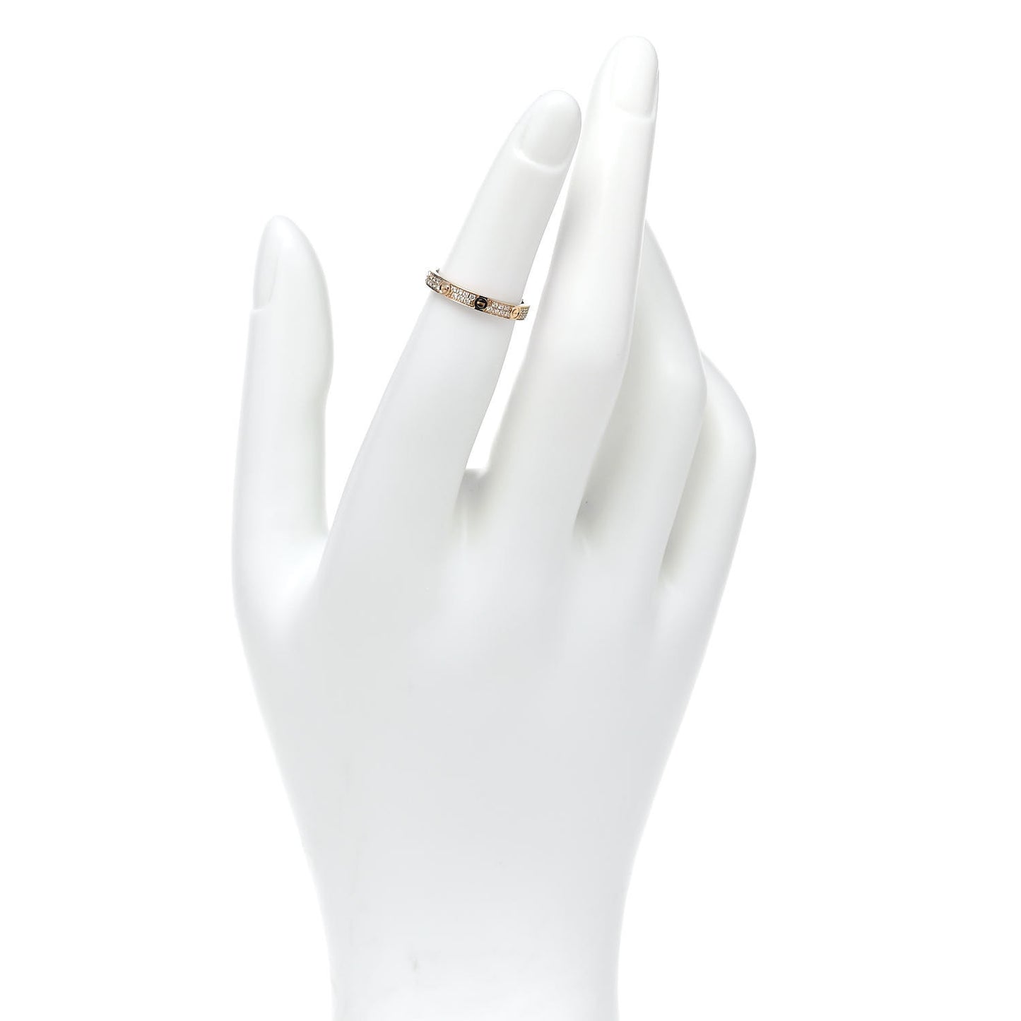 18K Yellow Gold Diamond 2.6mm LOVE Paved Band Ring 47 4