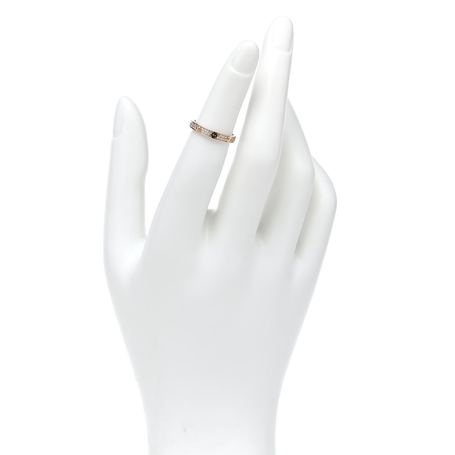 Cartier 18K Yellow Gold Diamond 2.6mm LOVE Paved Band Ring 47 4 2 of 6