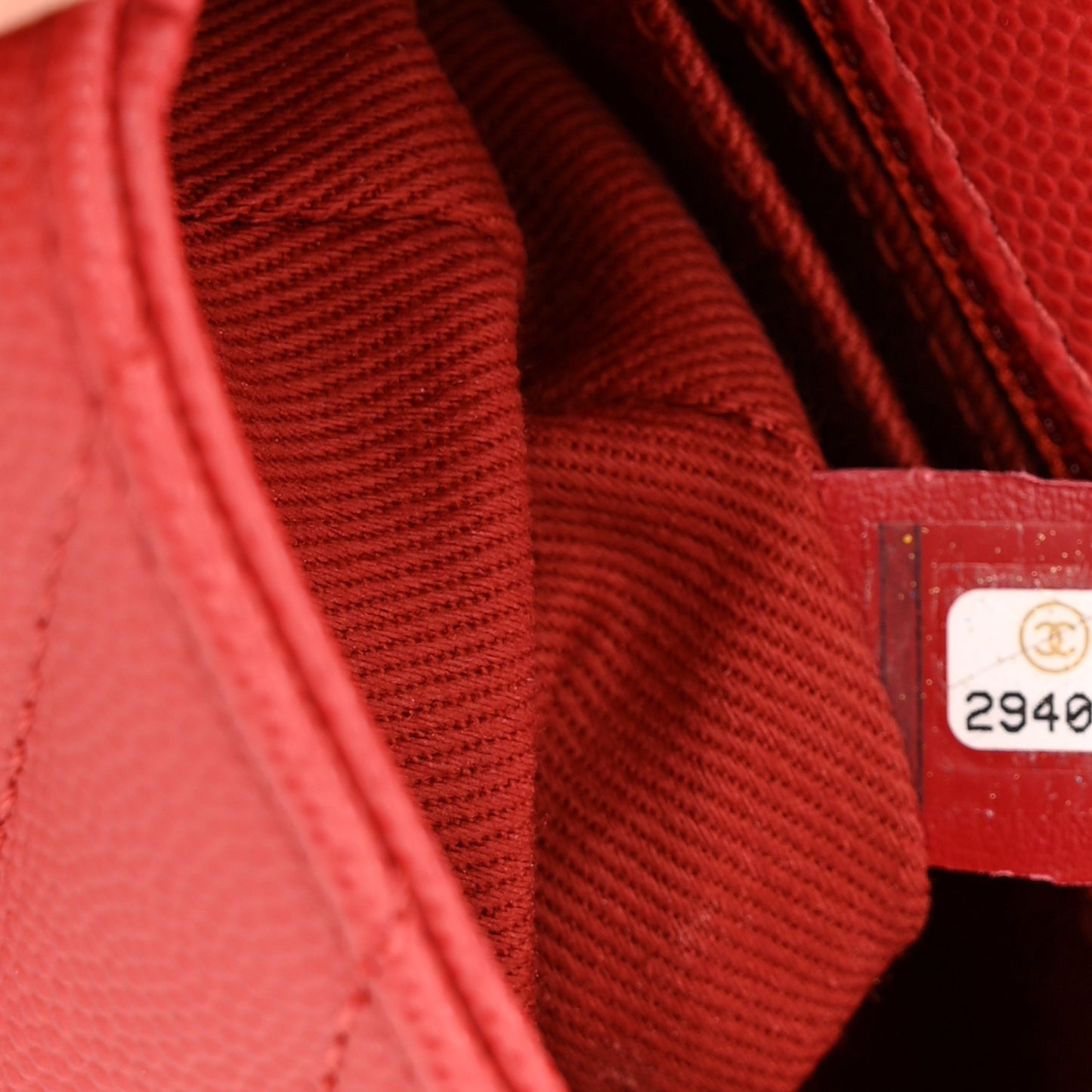 Caviar Chevron Quilted Mini Coco Handle Flap Red