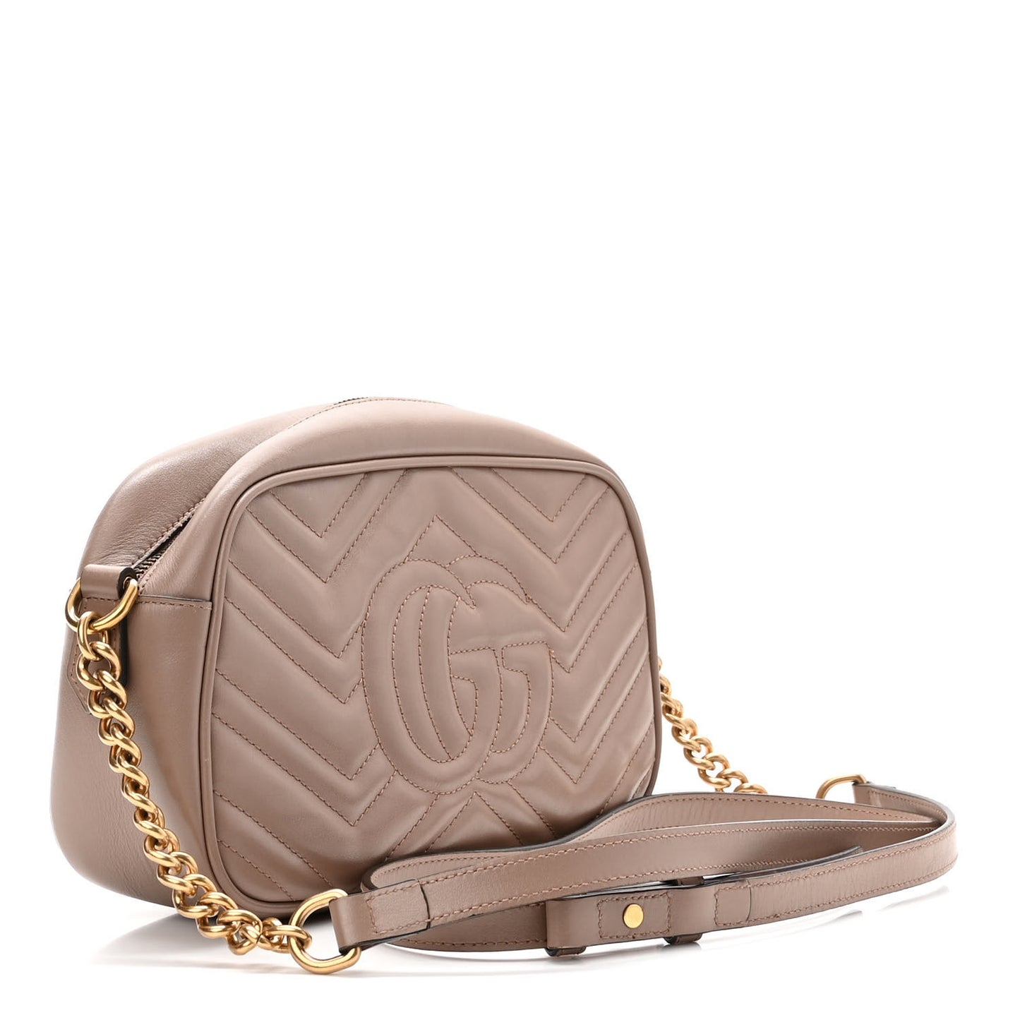 Calfskin Matelasse Small GG Marmont Chain Shoulder Bag Porcelain Rose
