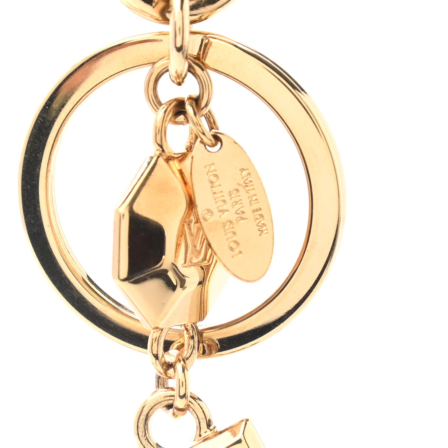 LV Facettes Bag Charm Key Holder Gold