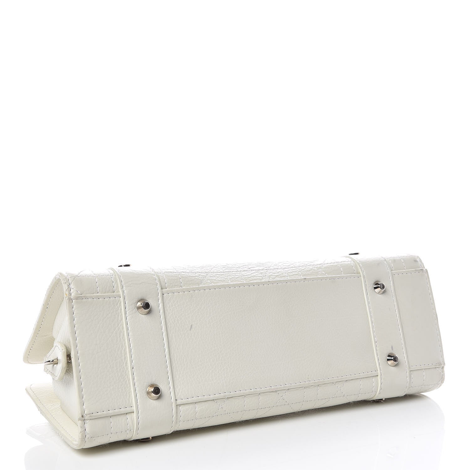 Christian Dior Calfskin Cannage Stitched Small Lady East West Lady Dior White 4 of 26