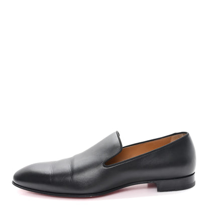 Christian Louboutin Mens Calfskin Brosse Dandelion Flat Loafers 43.5 Black 1 of 8