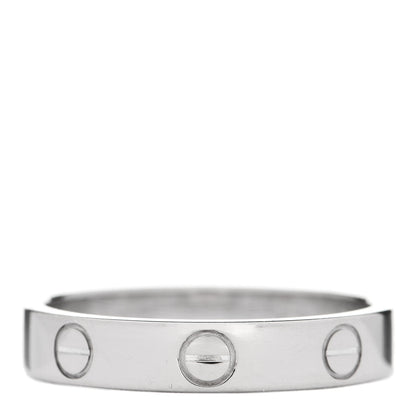 Cartier 18K White Gold 3.5mm LOVE Wedding Band Ring 52 6 2 of 5