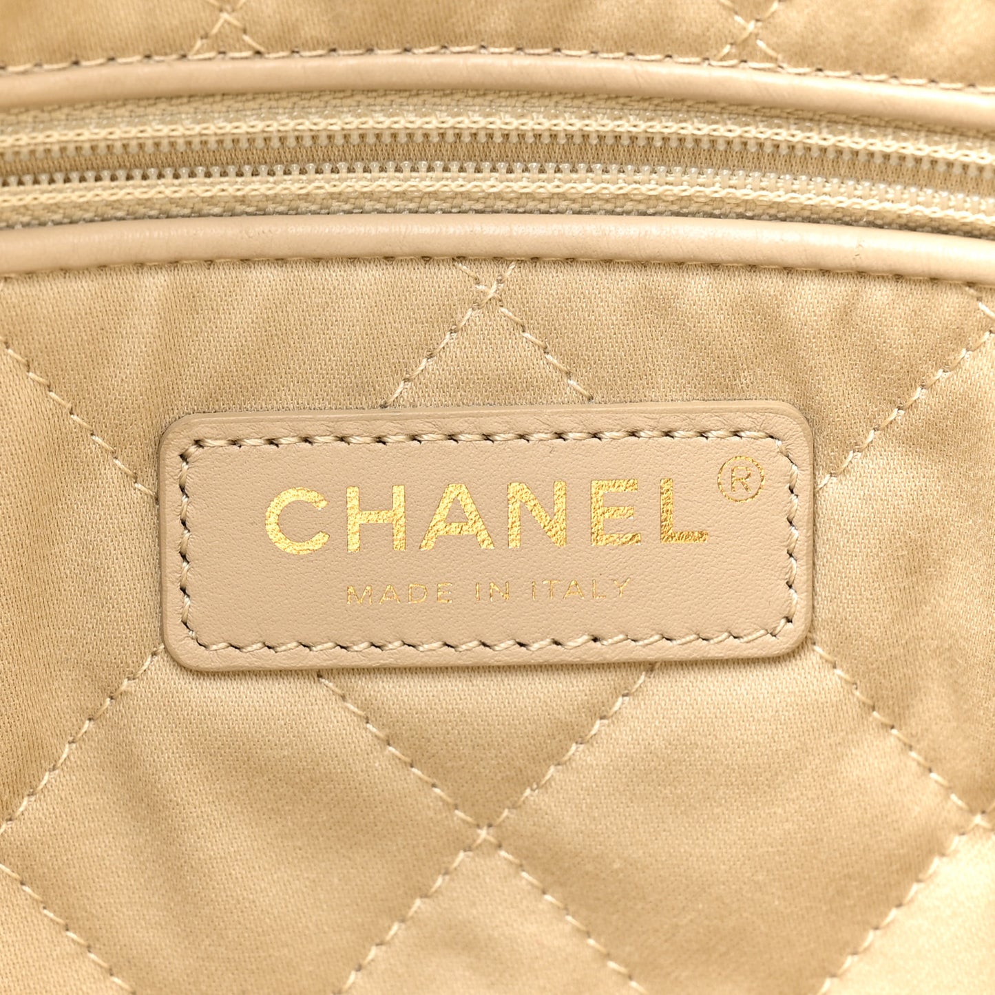 Metallic Calfskin Quilted Small Chanel 22 Light Gold