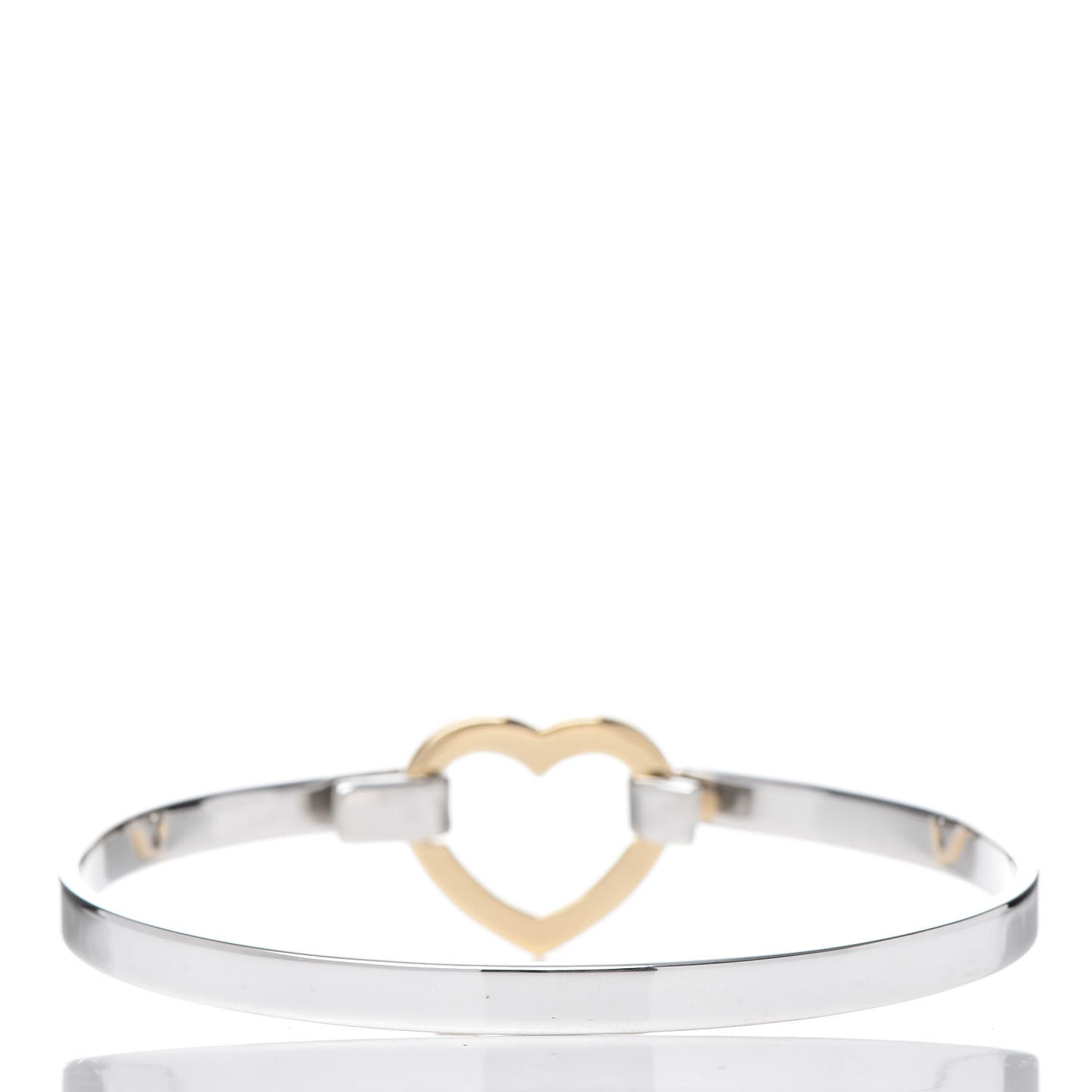 Sterling Silver 18K Yellow Gold Heart Buckle Bracelet