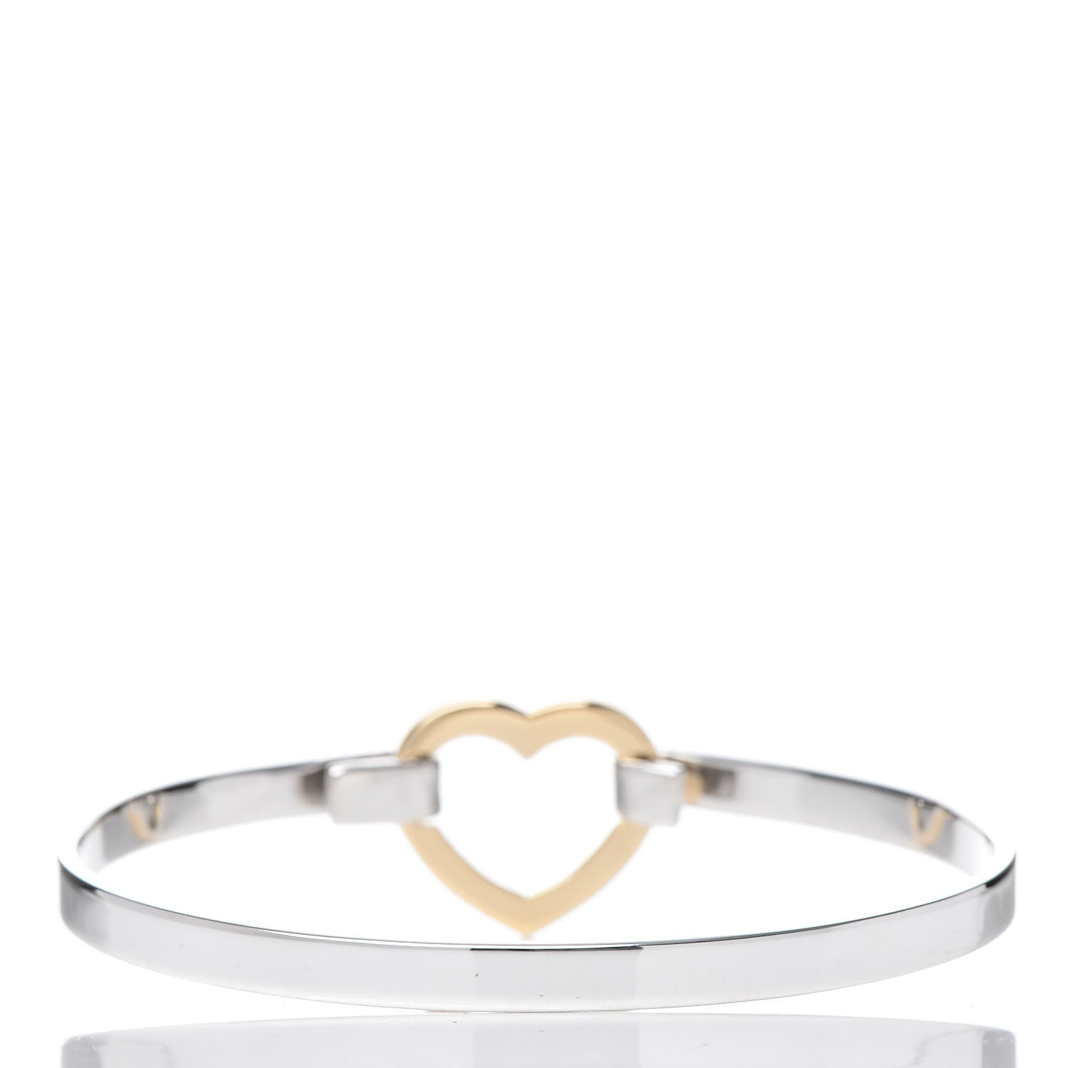 Tiffany Sterling Silver 18K Yellow Gold Heart Buckle Bracelet 3 of 4