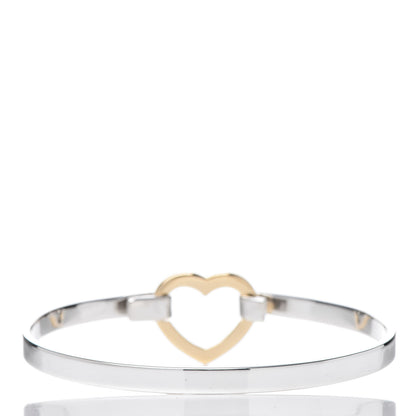 Tiffany Sterling Silver 18K Yellow Gold Heart Buckle Bracelet 3 of 4