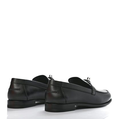 Hermes Calfskin Womens Destin Loafer 38.5 Black 4 of 9
