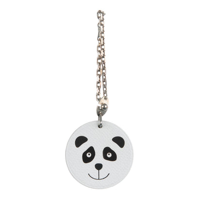 Hermes Epsom Panda Key Chain Bag Charm Black White 1 of 6
