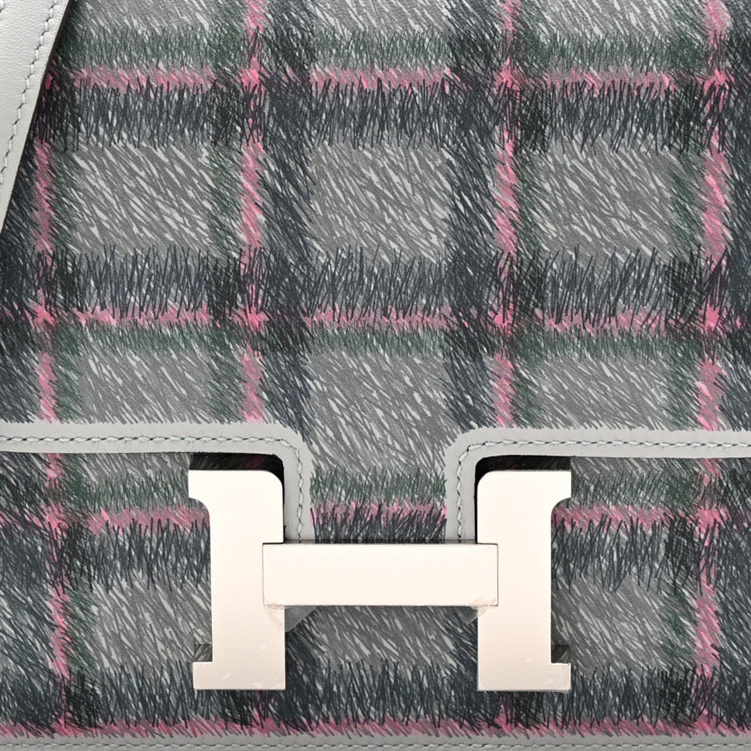 Hermes Swift Tartan Printed Constance 18 Bleu Glacier 9 of 12
