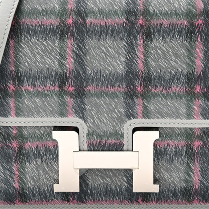 Hermes Swift Tartan Printed Constance 18 Bleu Glacier 9 of 12