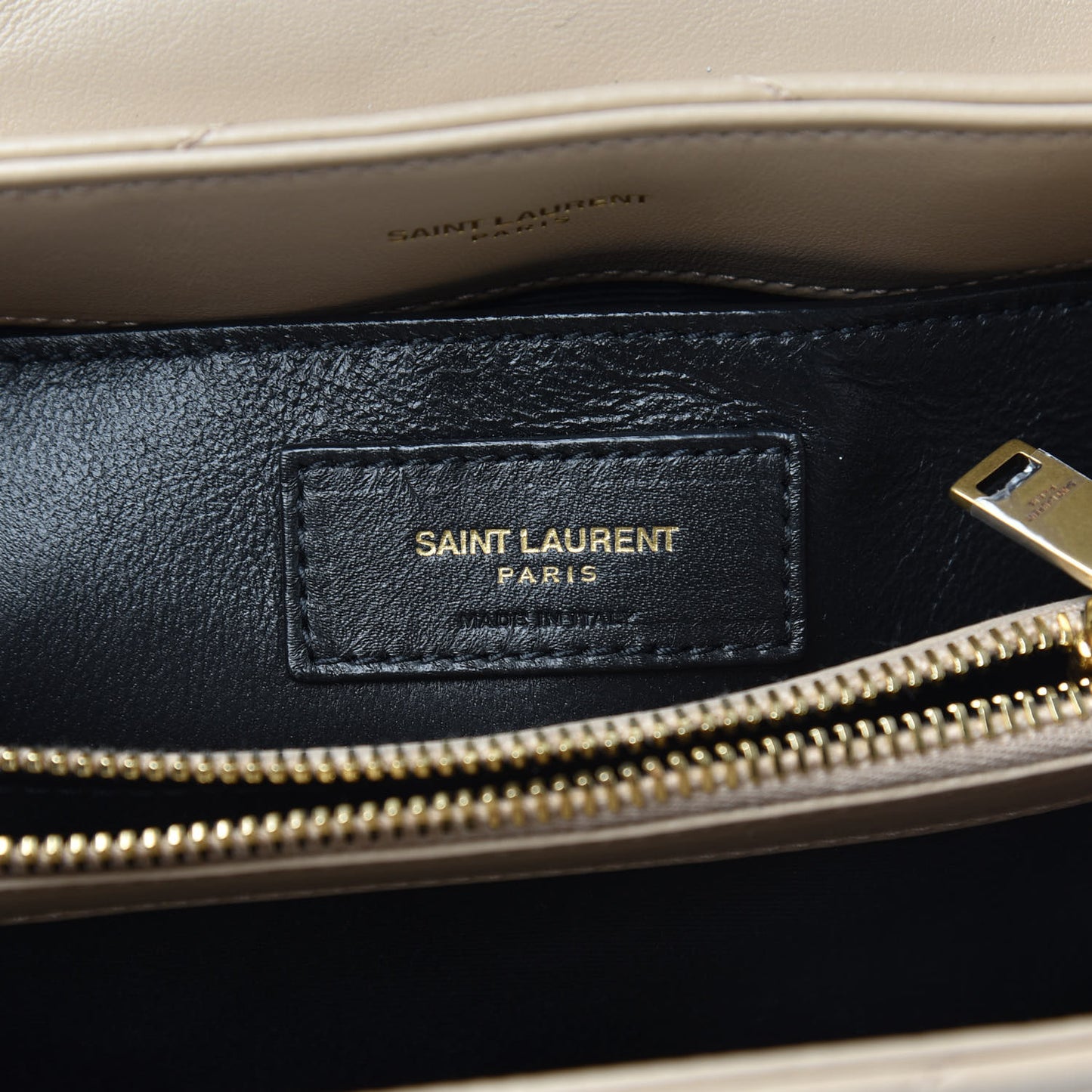 Calfskin Y Quilted Monogram Small Loulou Chain Satchel Dark Beige