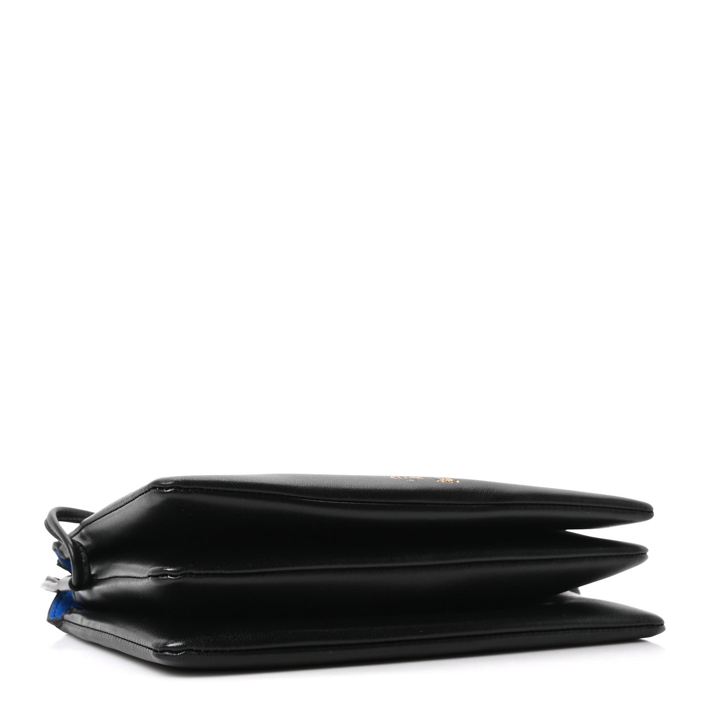 Smooth Lambskin Trio Flap Crossbody Bag Black