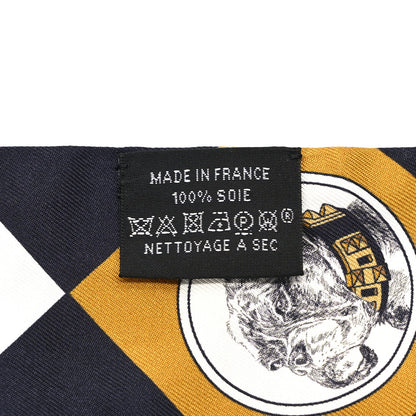 Hermes Silk Colliers et Chiens Twilly Black Gold White 4 of 4