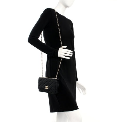 Chanel Lambskin Quilted Trendy CC Wallet On Chain WOC Black 2 of 9