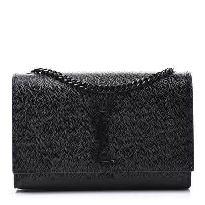Saint Laurent Grain De Poudre Small Monogram Kate Satchel Black 1 of 10