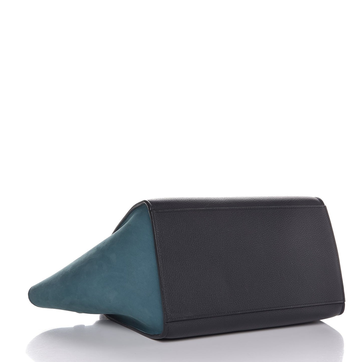 Spazzolato Calfskin Nubuck Small Tri-color Trapeze Blue