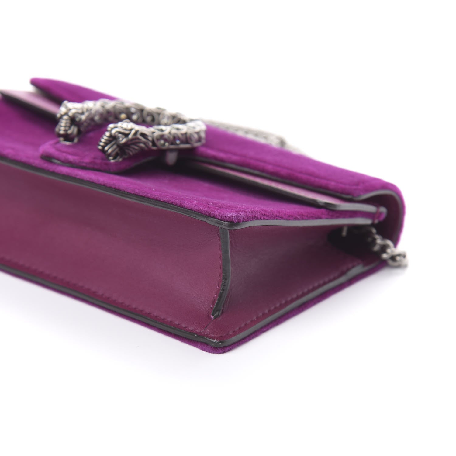 Gucci Velvet Super Mini Dionysus Shoulder Bag Fuchsia Violet Cyclamen 9 of 10
