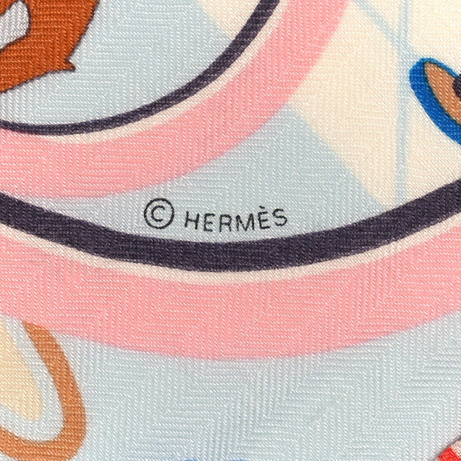 Hermes Cashmere Silk Horse Club Shawl 140 Rose Saumon Bleu Ciel 2 of 4
