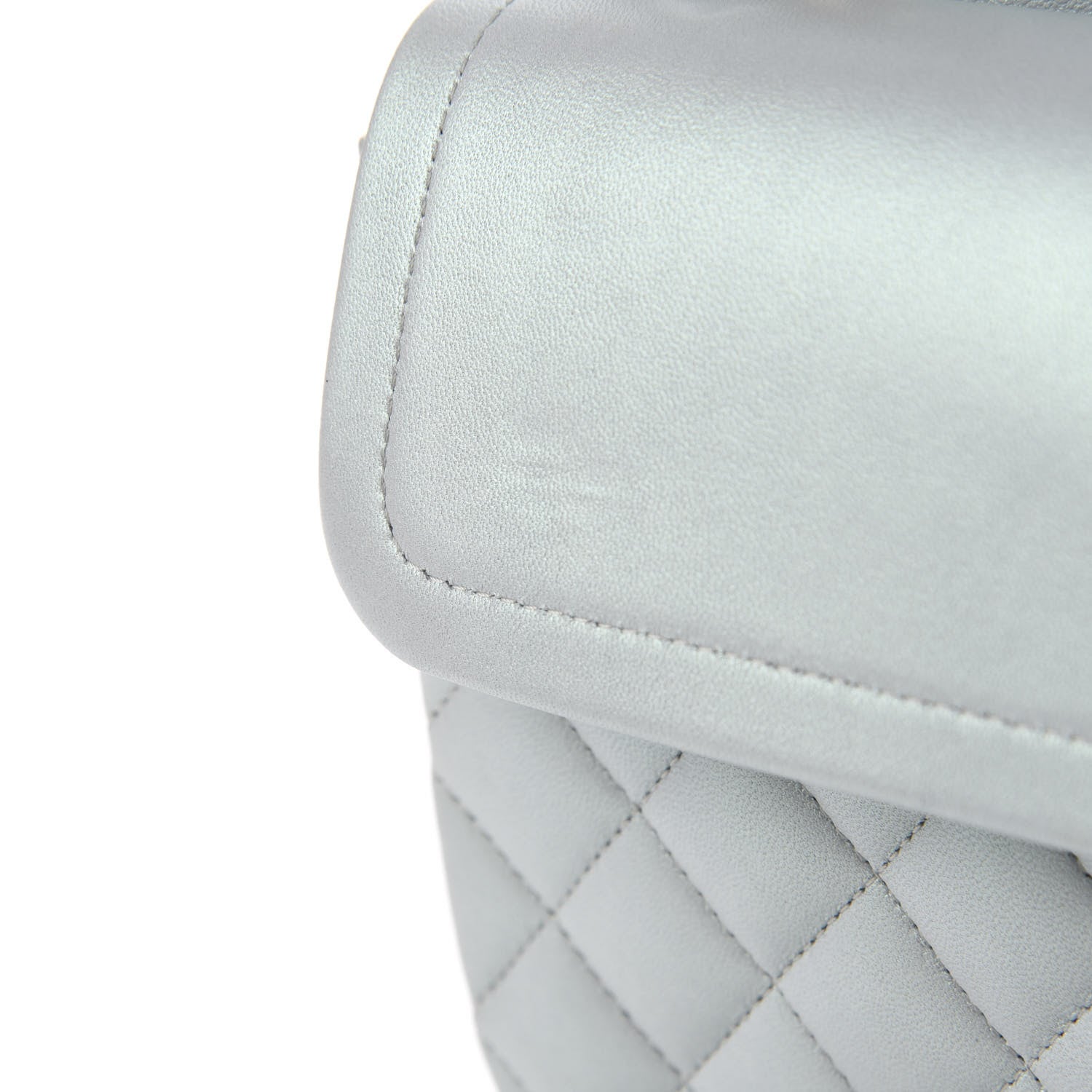 Chanel Iridescent Lambskin Quilted Medium Double Flap Light Blue 7 of 11