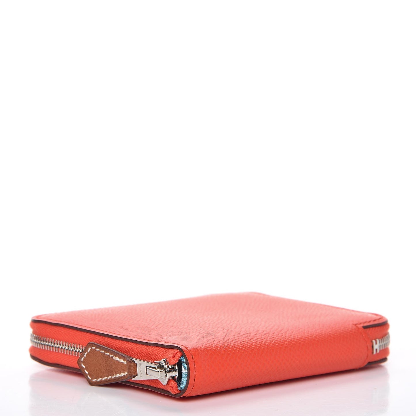 Epsom Silk'in Compact Wallet Orange Poppy Bleu Saint Cyr