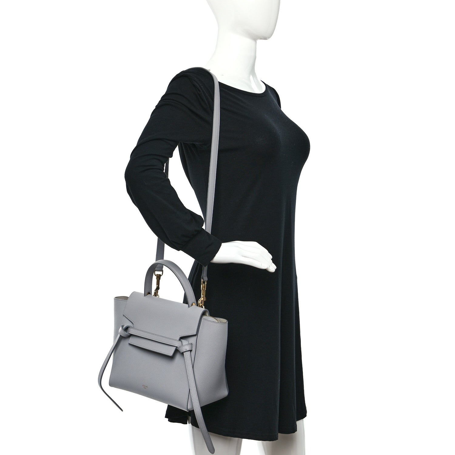Celine Grained Calfskin Micro Belt Bag Cloud 2 of 12