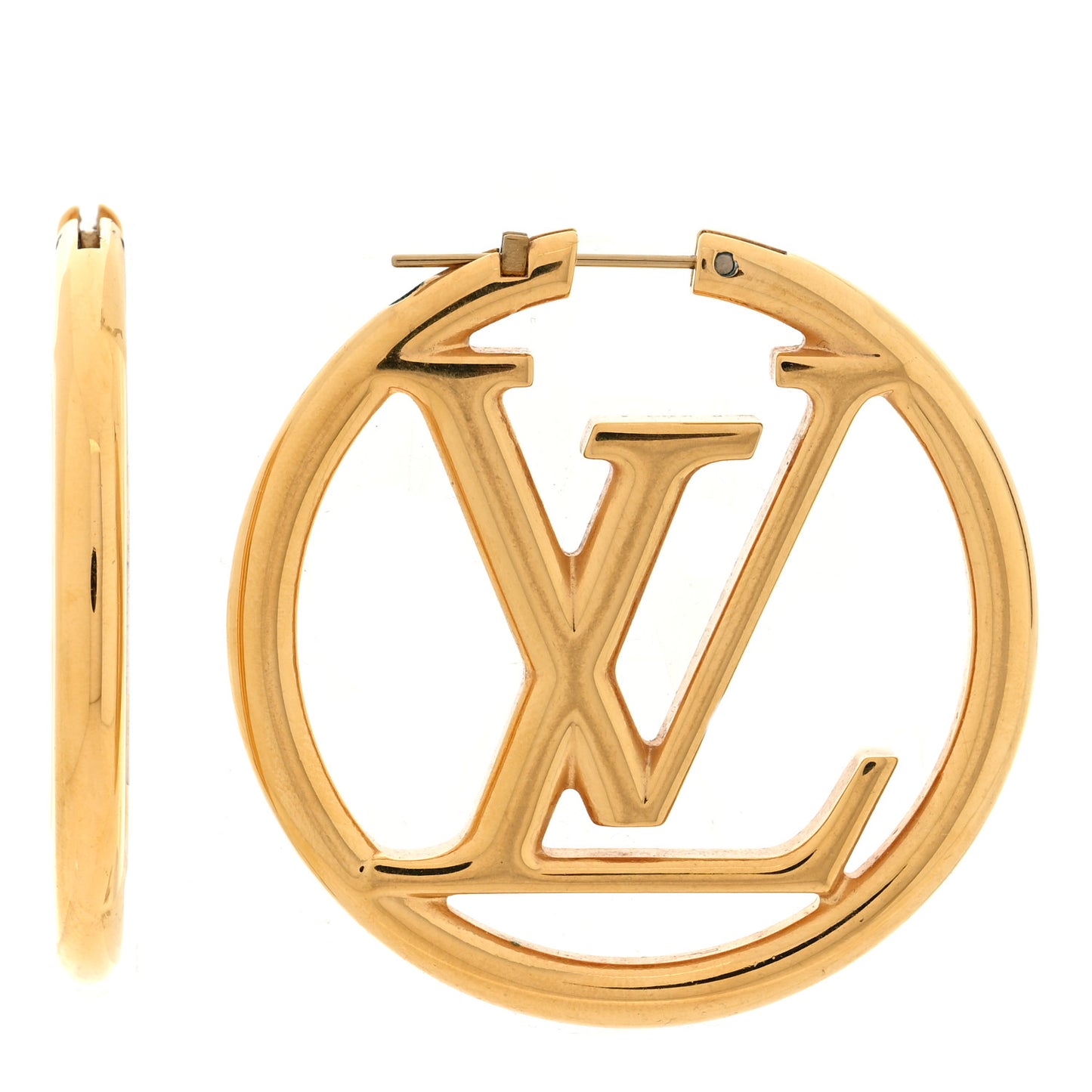 Metal Louise Hoop Earrings Gold