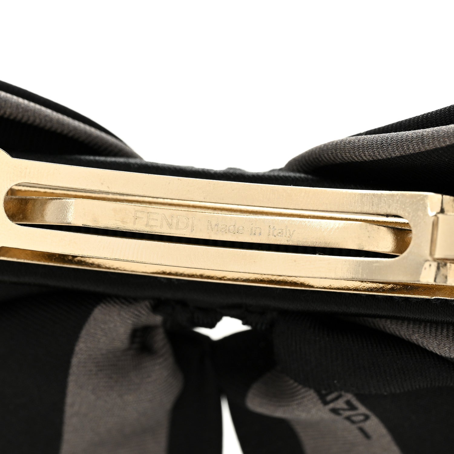 Fendi Silk Bow Hair Clip Black Grey 3 of 3