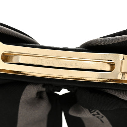 Fendi Silk Bow Hair Clip Black Grey 3 of 3