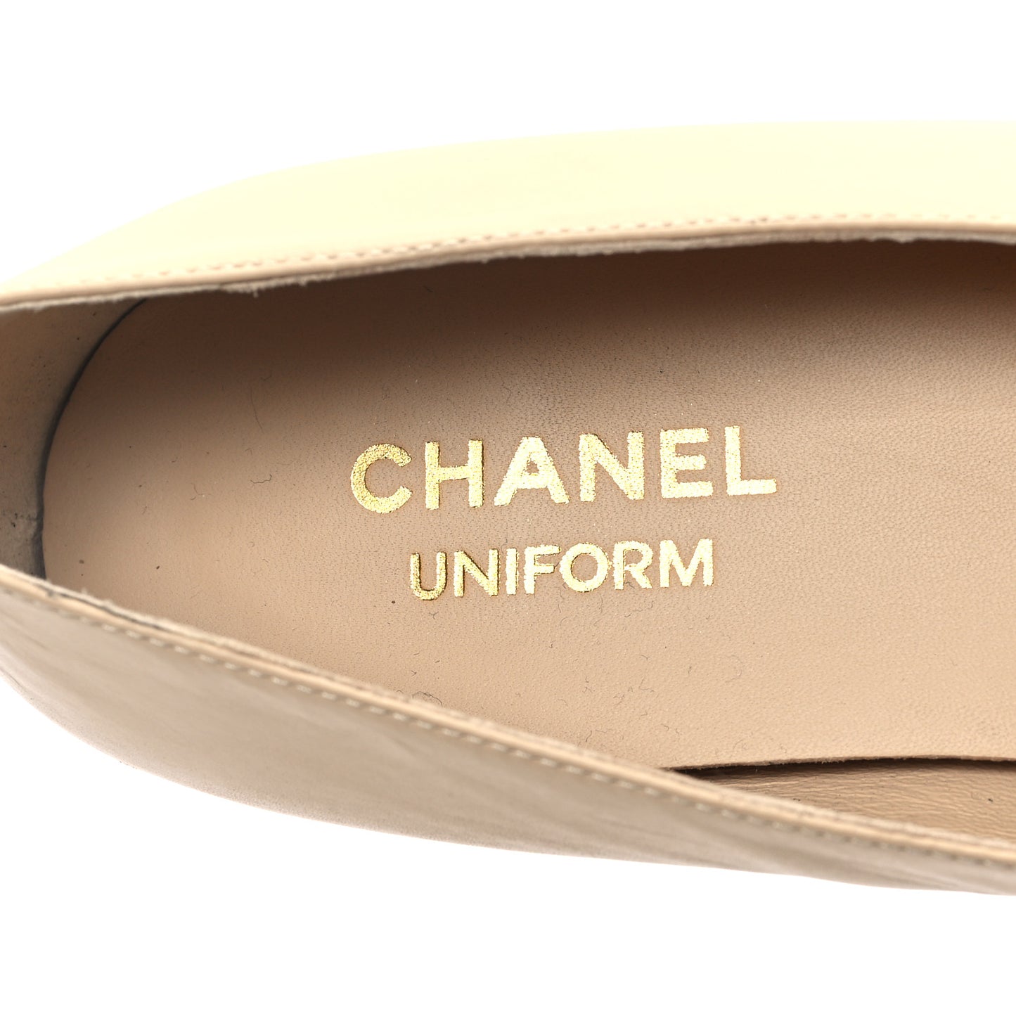 Lambskin Cap Toe Ballerina Flats 40 Beige Black